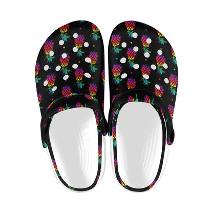 Pineapple Rainbow Dot Print Unisex Clogs Shoes
