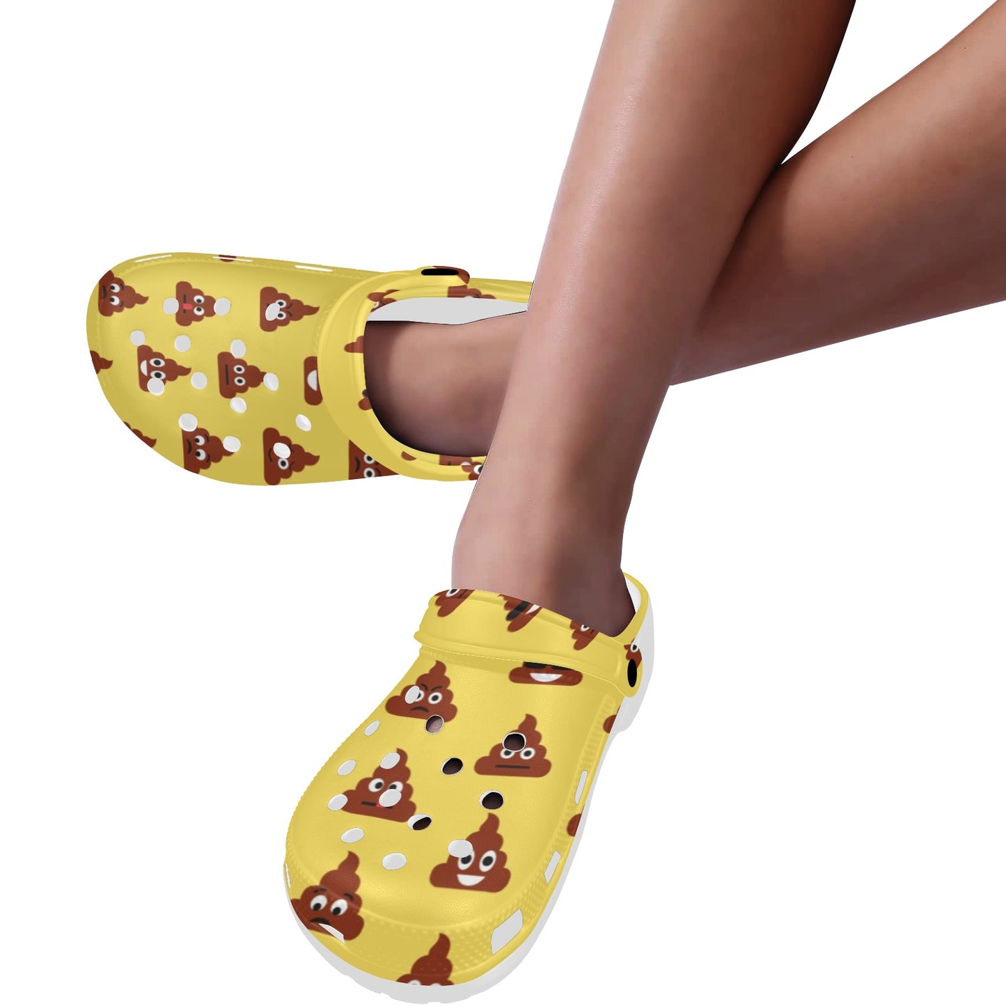 Emoji Poop Print Pattern Unisex Clogs Shoes