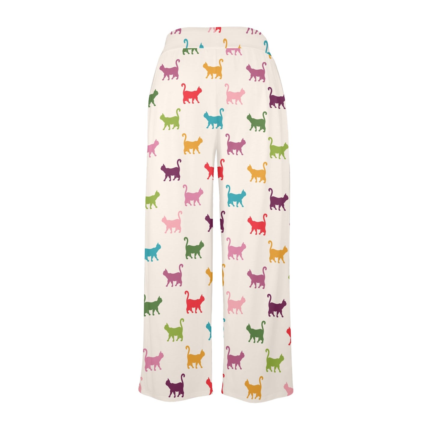 Kitten Design Print Pattern JJ0357 Women's Wide Leg Lounge Pants