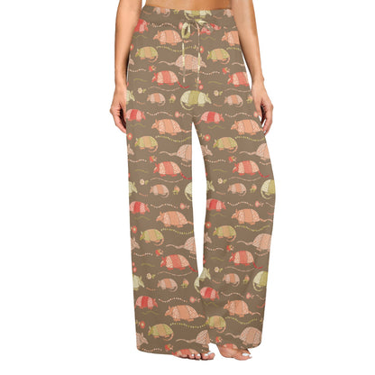 Armadillo Pattern Print Design 04 Women's Wide Leg Lounge Pants