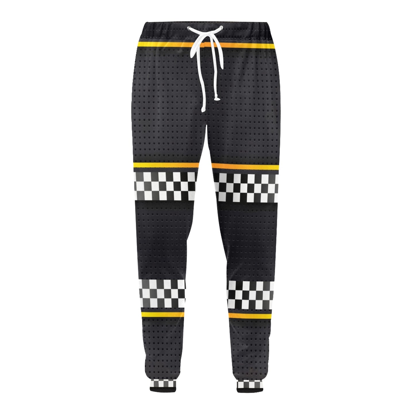 Checkered Flag Yellow Line Style Men's Sweatpants