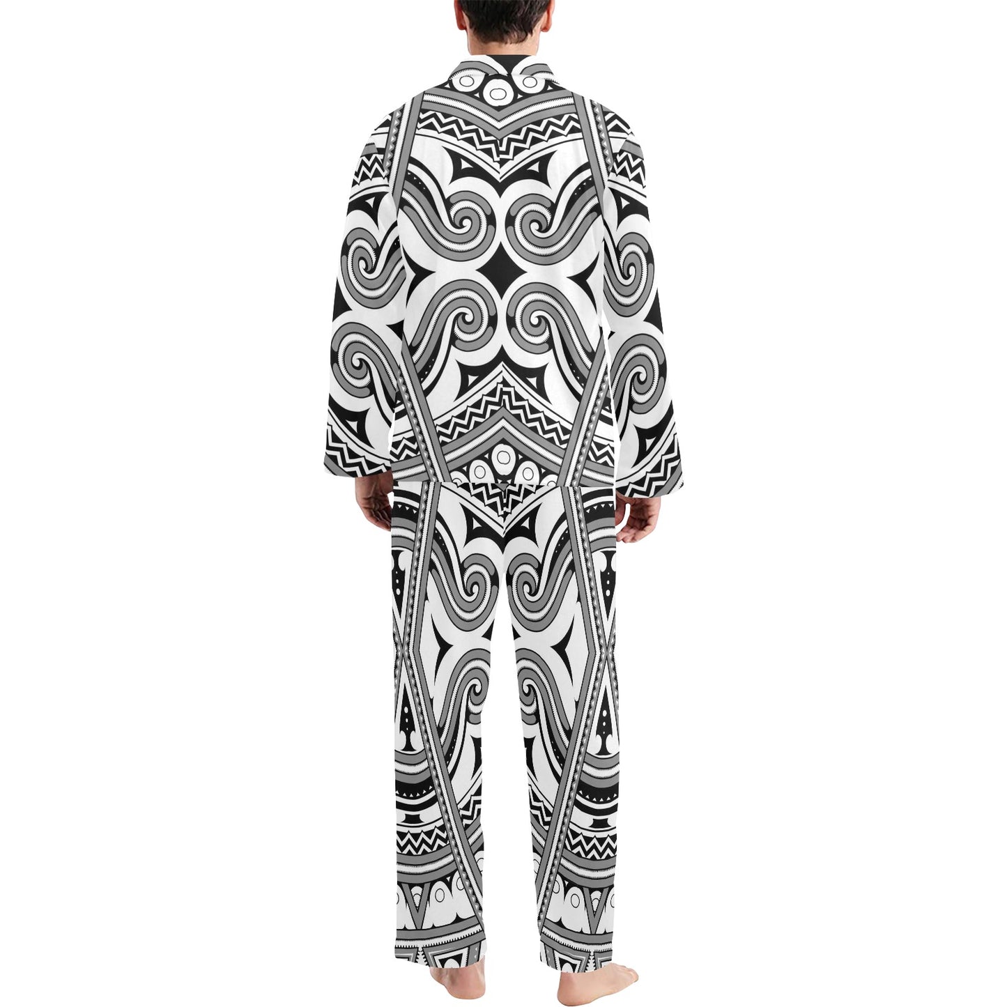 Samoan Pattern Print Design LKS302 Men's Long Pajama Set