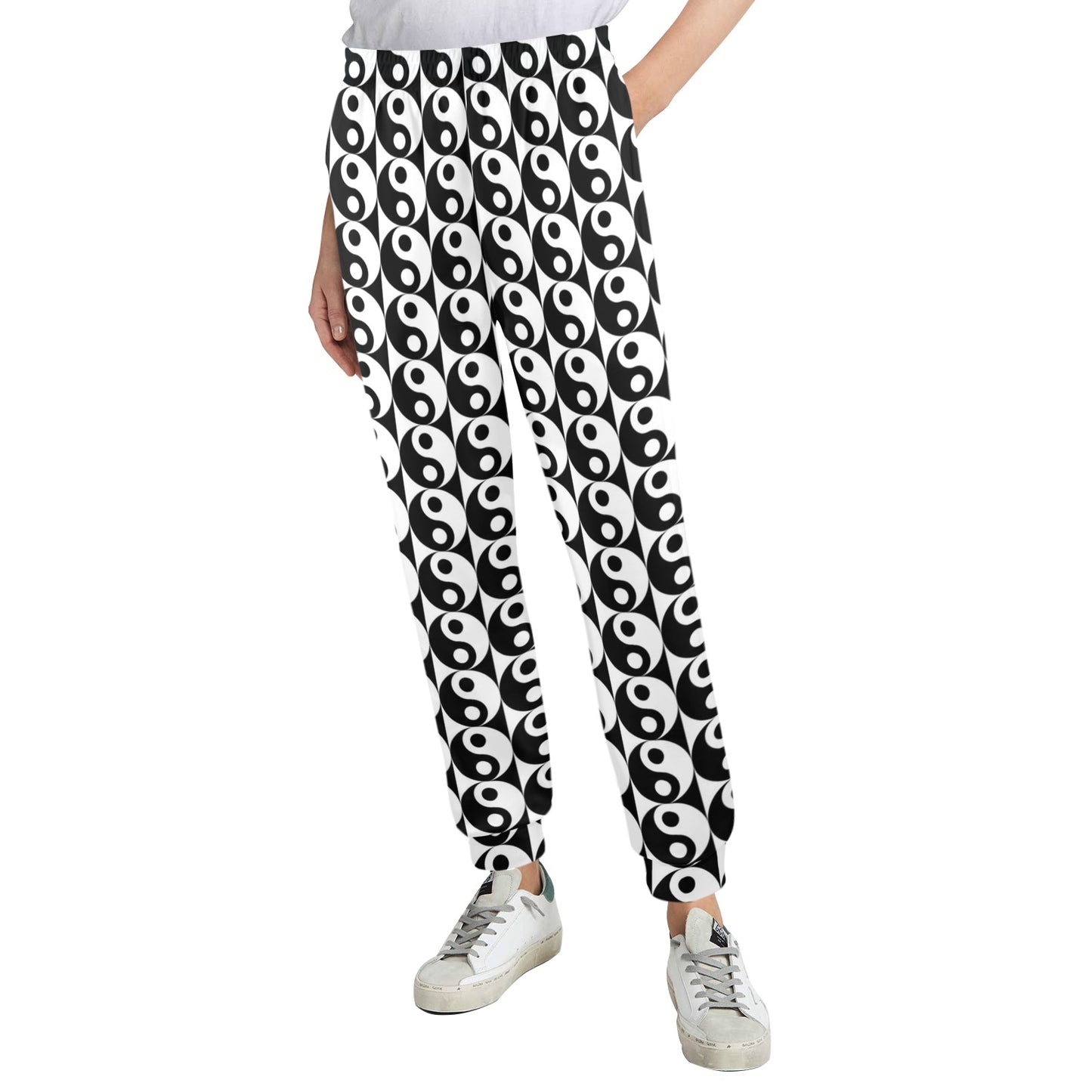 Yin Yang Classic Pattern Design Print Women's Casual Track Pants