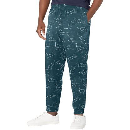 Kitten Design Print Pattern JJ0356 Men's Casual Track Pants