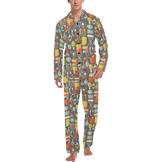 Science Print Design LKS302 Men's Long Pajama Set