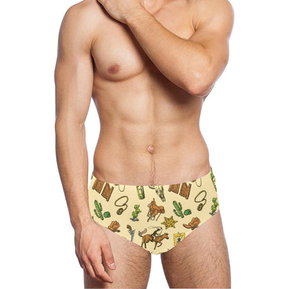 Cowboy Pattern Print Design 04 Men's Swimming Briefs