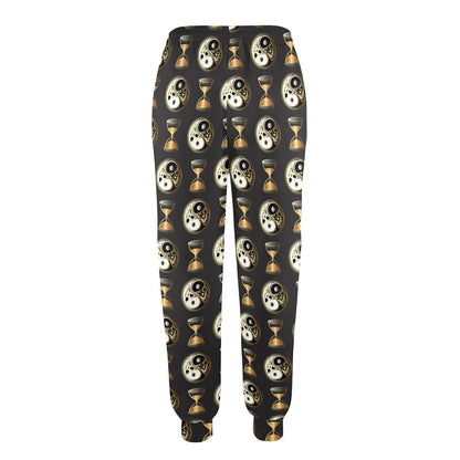 Yin Yang Skull Themed Design Print Women's Casual Track Pants