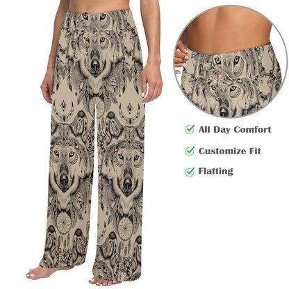 Indian Boho Wolf Women's Wide Leg Lounge Pants