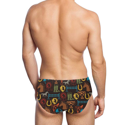 Equestrian Equipment Horse Colorful Men's Swimming Briefs