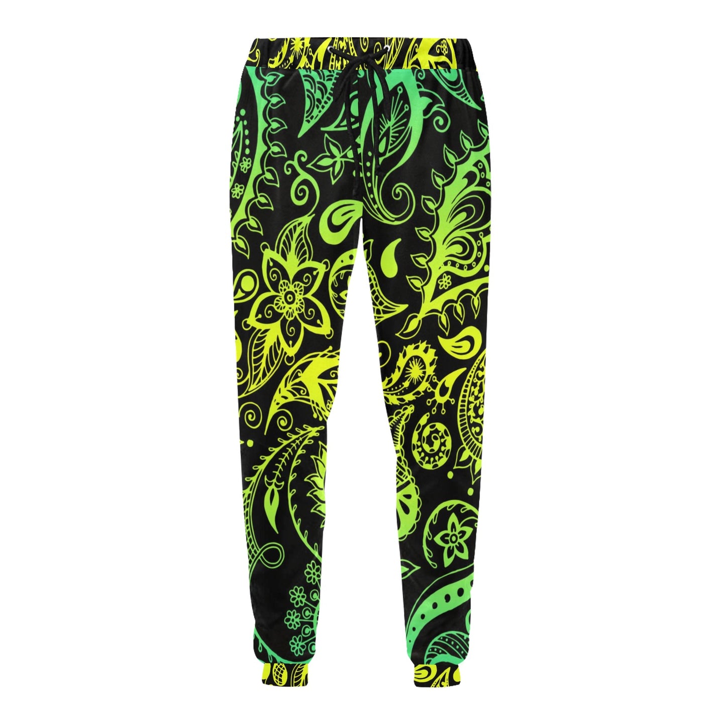 Paisley Green Design Print Men's Sweatpants