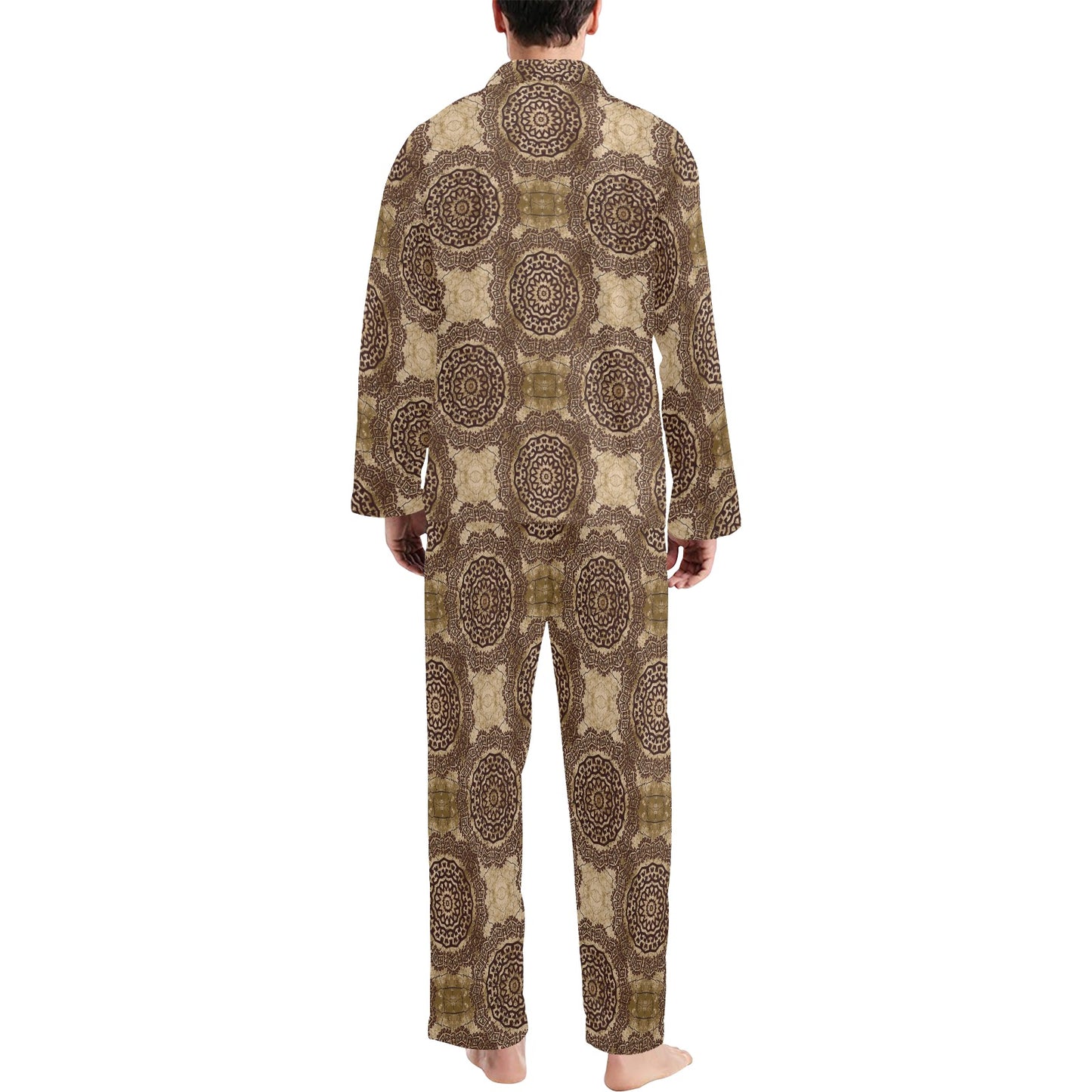 Ancient Greek Symbol Print Design LKS309 Men's Long Pajama Set