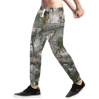 Camo Realistic Tree Forest Pattern Men's Sweatpants