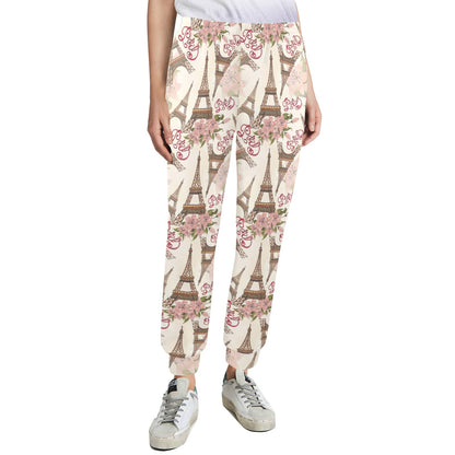 eiffel tower Design Print Pattern JJ0178 Women's Casual Track Pants