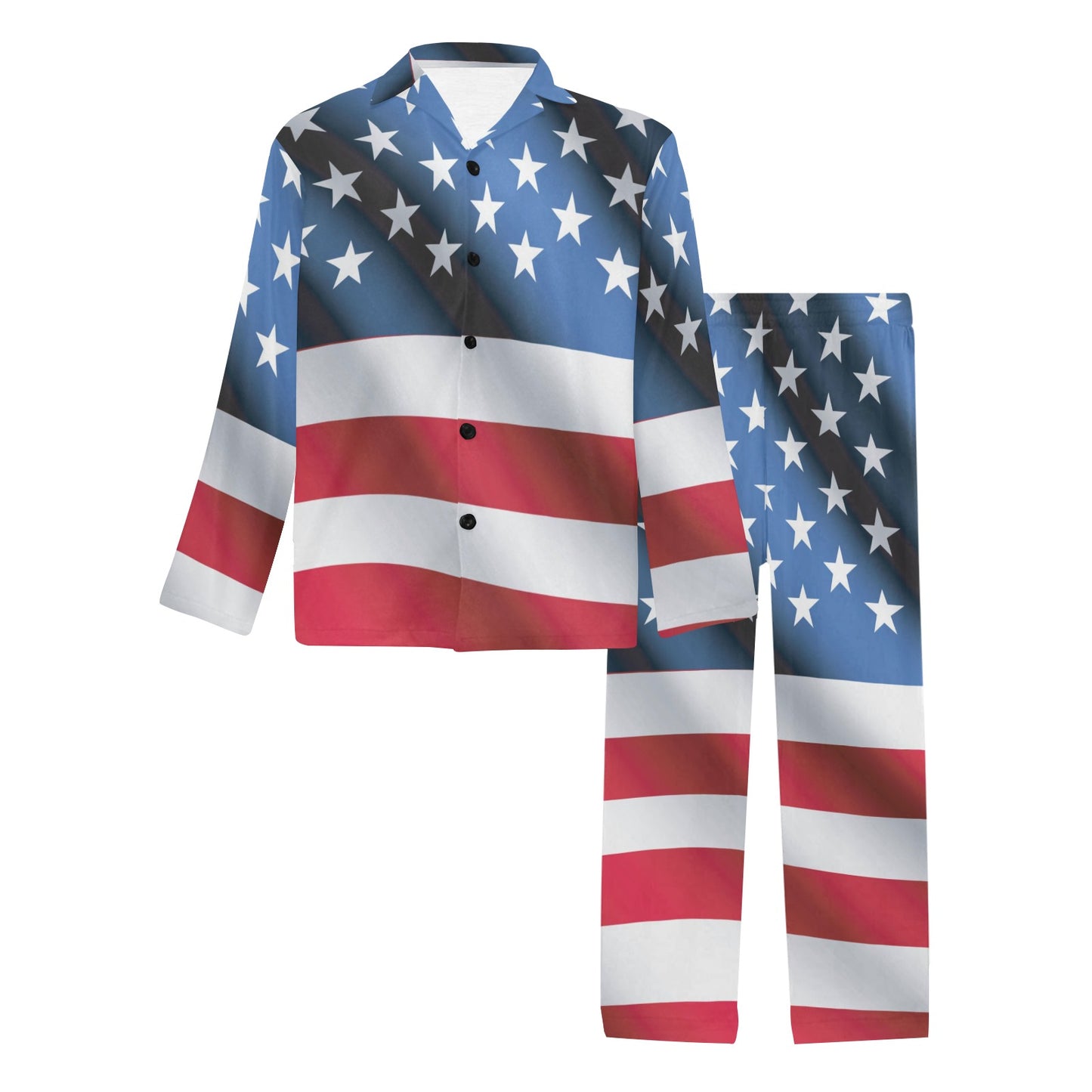 American flag Classic Men's Long Pajama Set