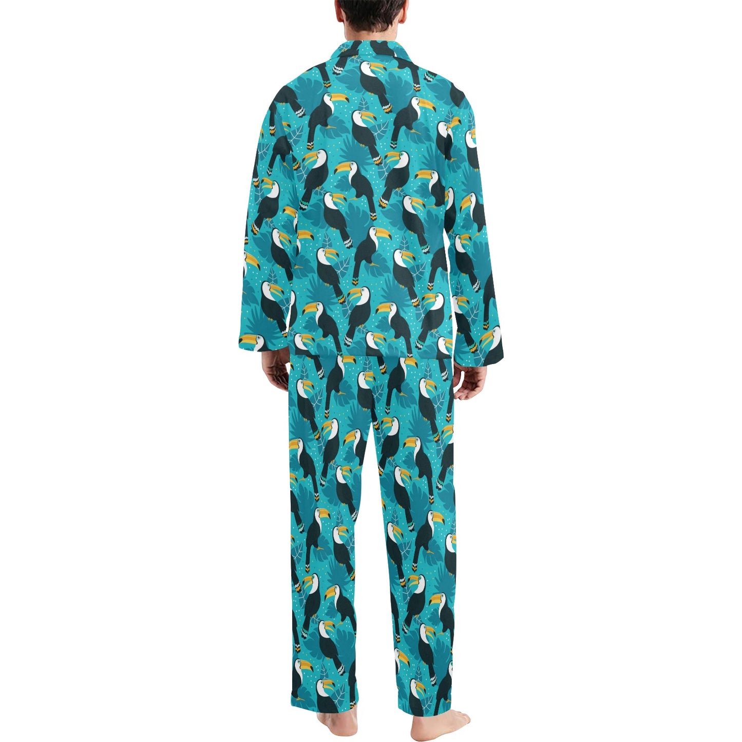 Toucan Parrot Pattern Print Men's Long Pajama Set