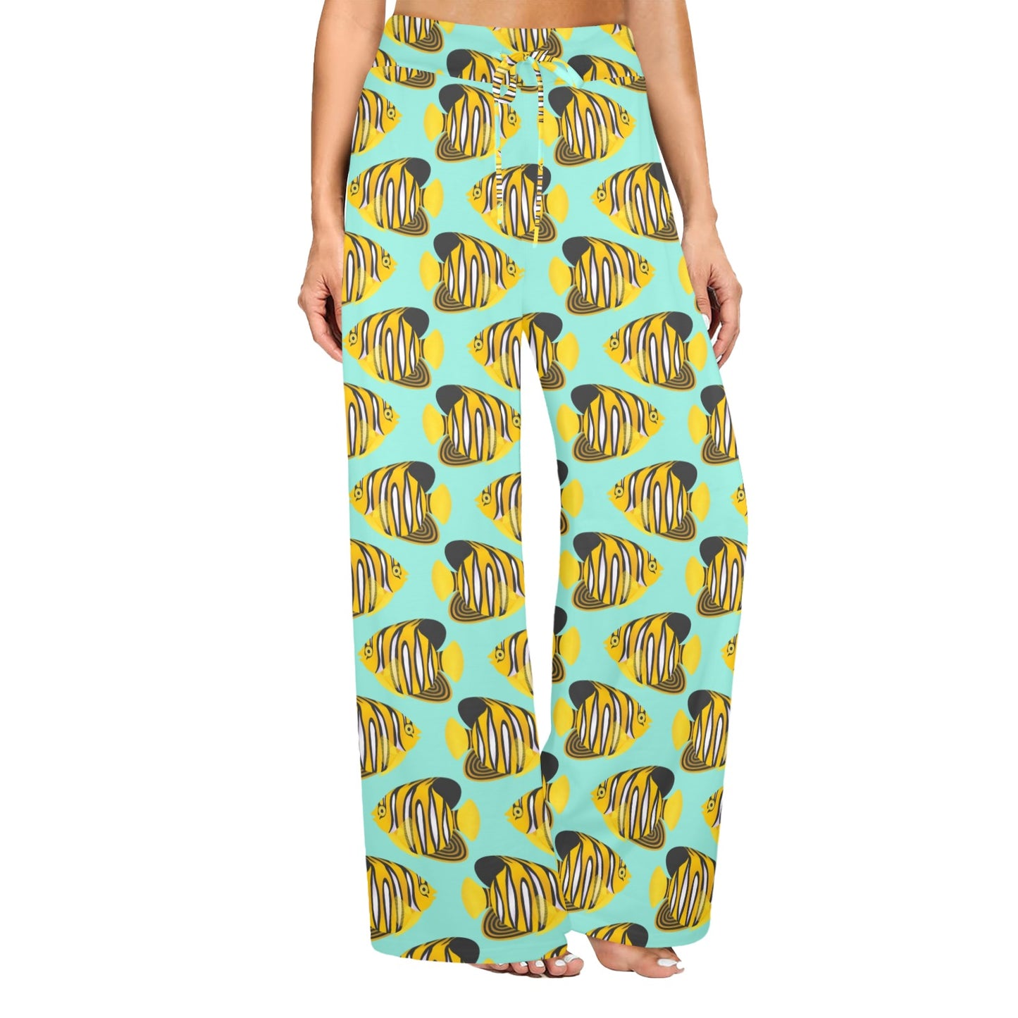 Angelfish Print Design LKS402 Women's Wide Leg Lounge Pants