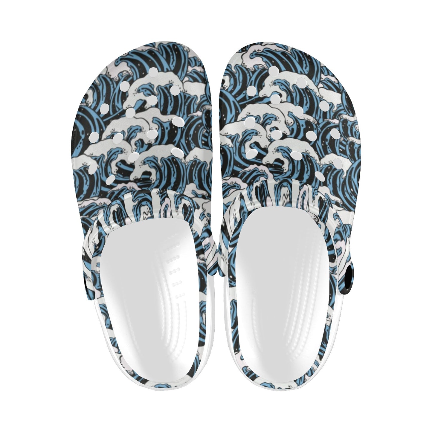 Surf Wave Pattern Print Unisex Clogs Shoes