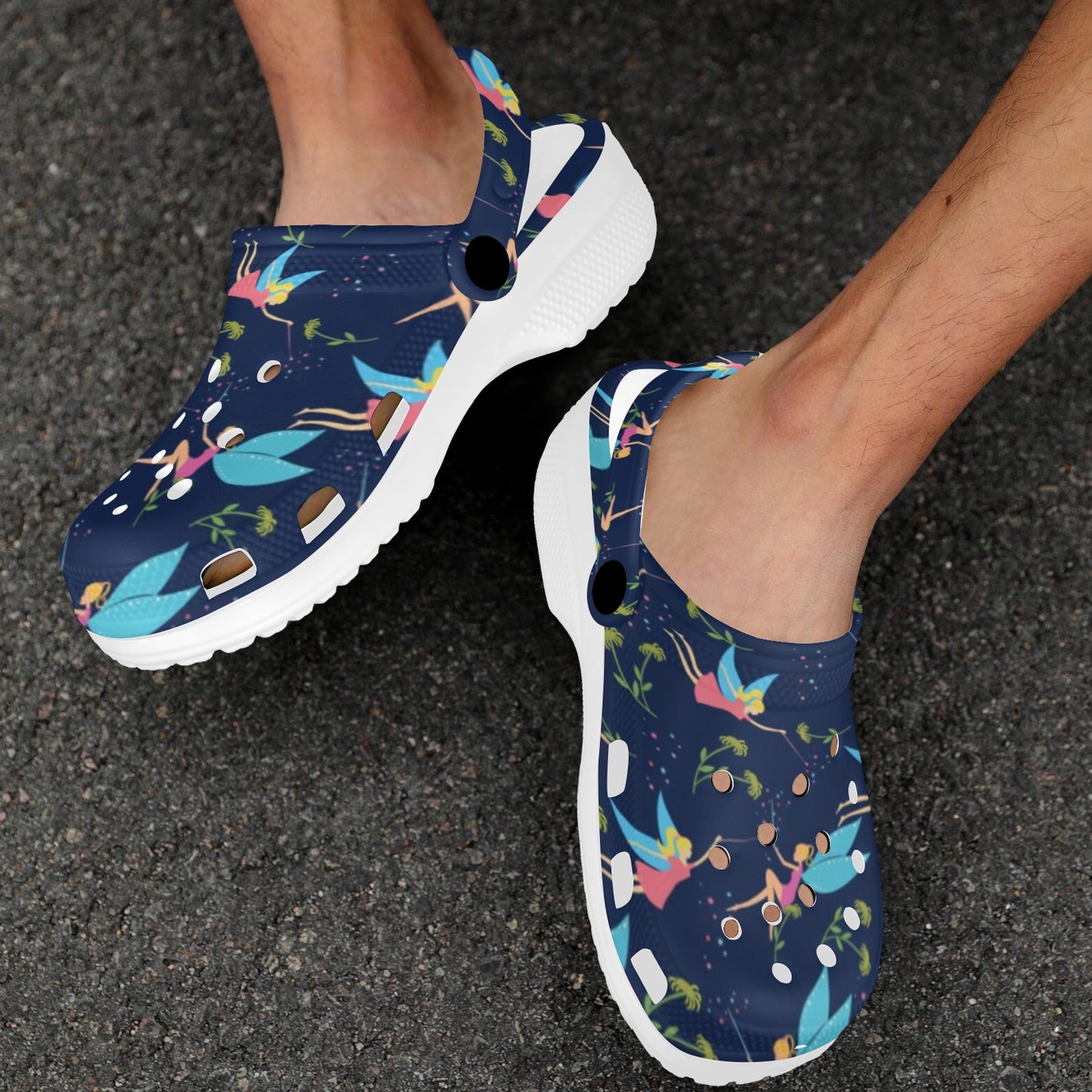 Fairy with flower Print Pattern Unisex Clogs Shoes