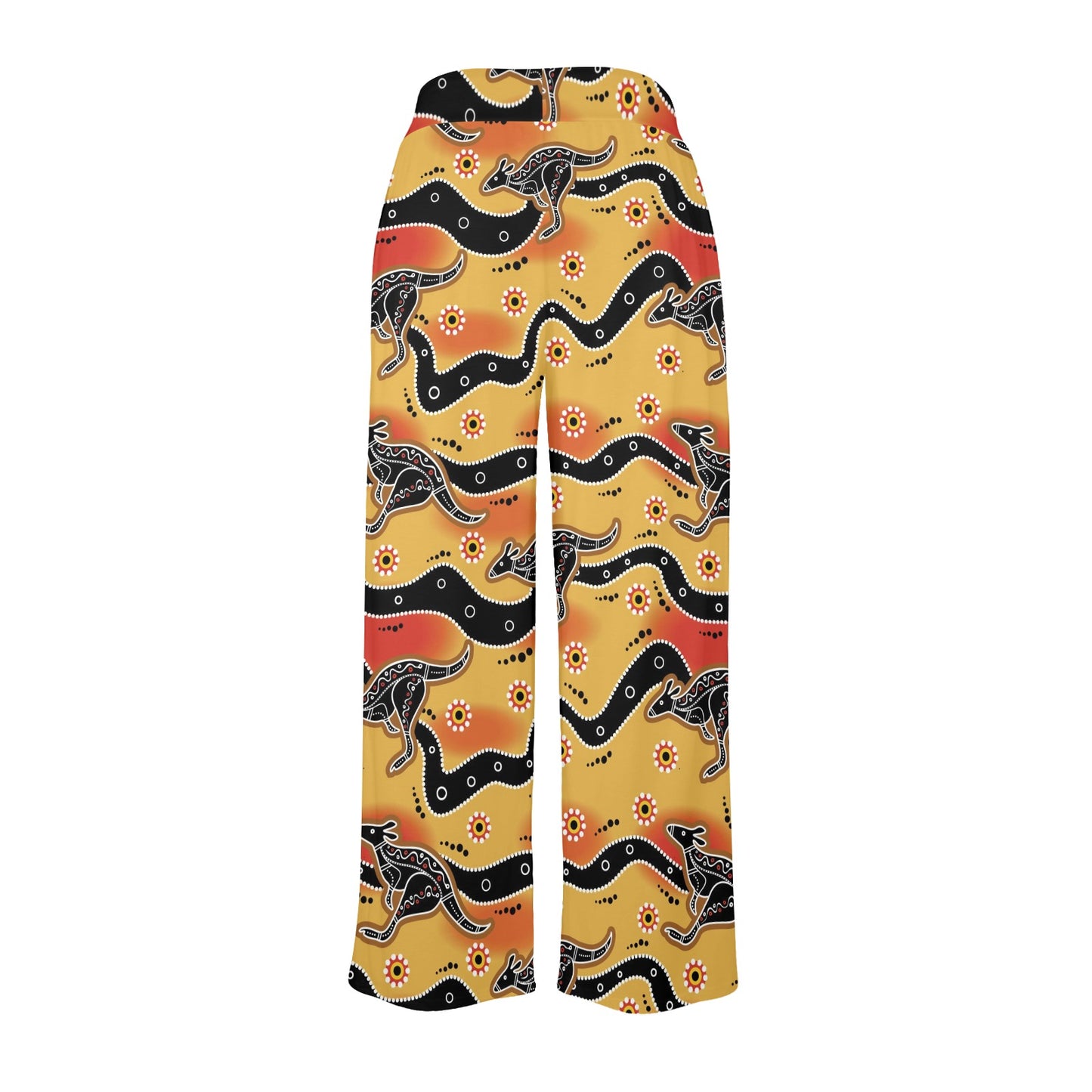 Kangaroos Aboriginal Pattern Print Design 06 Women's Wide Leg Lounge Pants