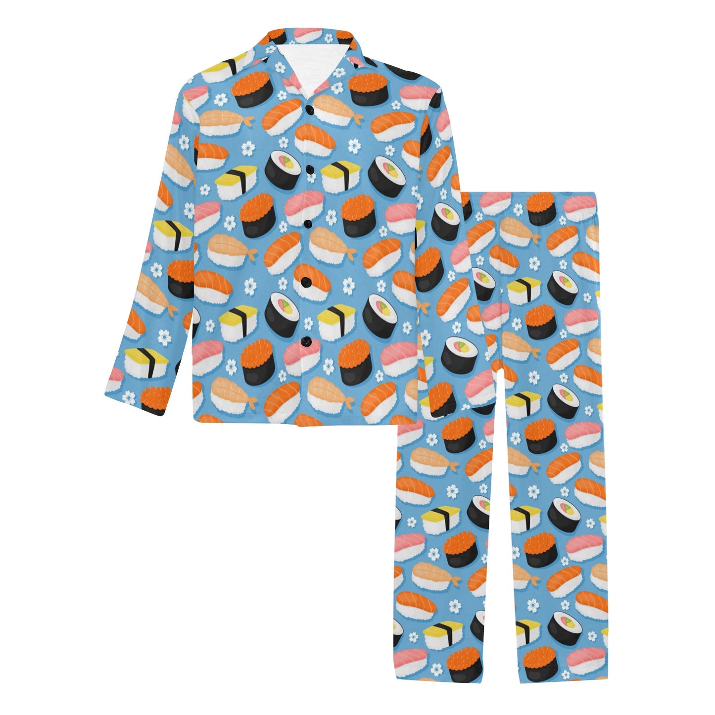 Sushi Print Design LKS304 Men's Long Pajama Set