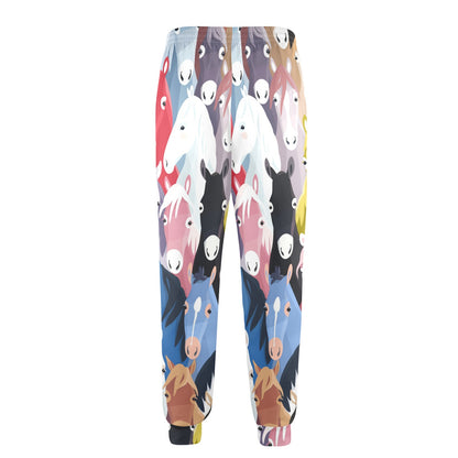 Colorful Horse Pattern Men's Casual Track Pants