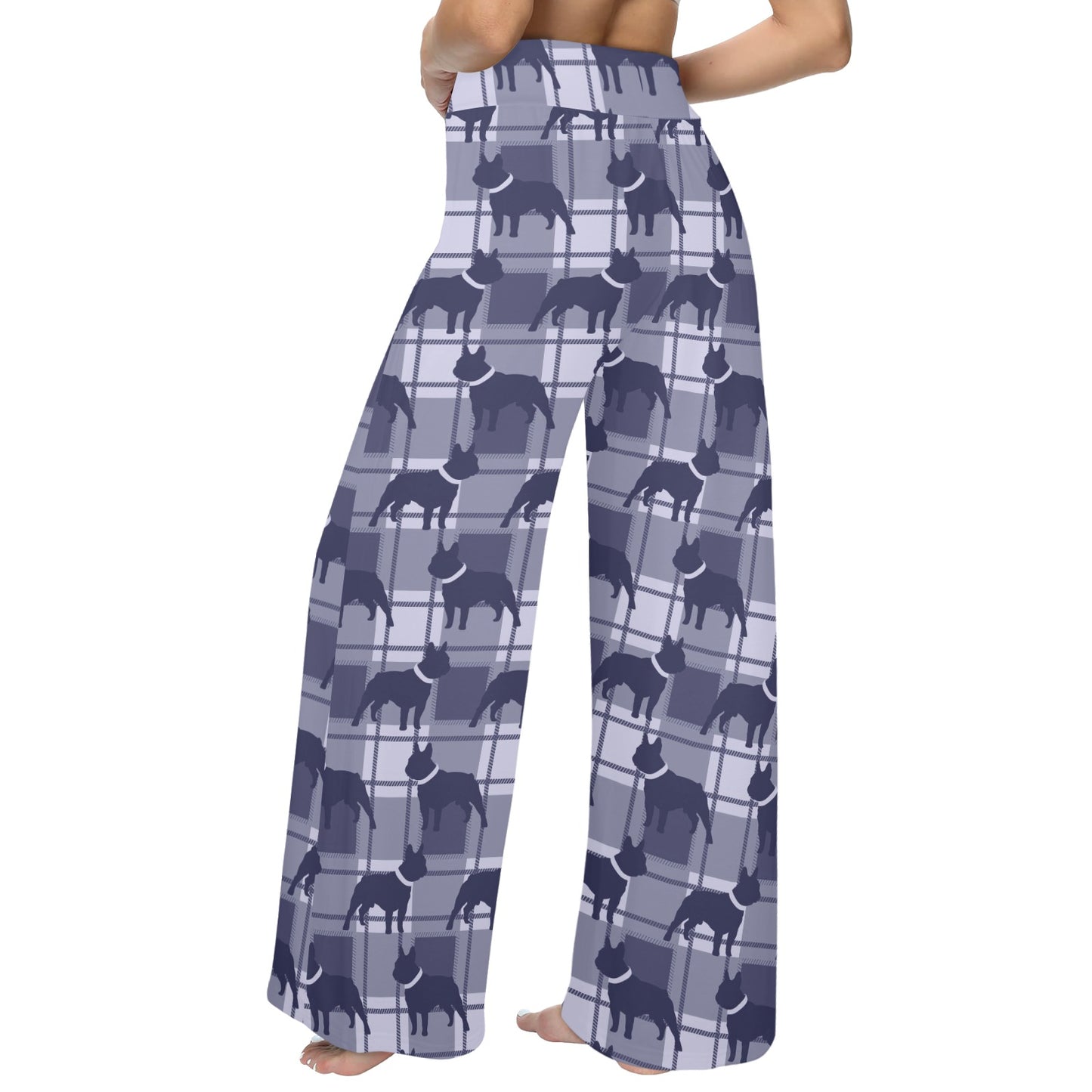 French Bulldogs Design Print Pattern JJ0227 Women's Wide Leg Lounge Pants