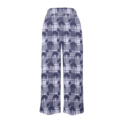 French Bulldogs Design Print Pattern JJ0227 Women's Wide Leg Lounge Pants