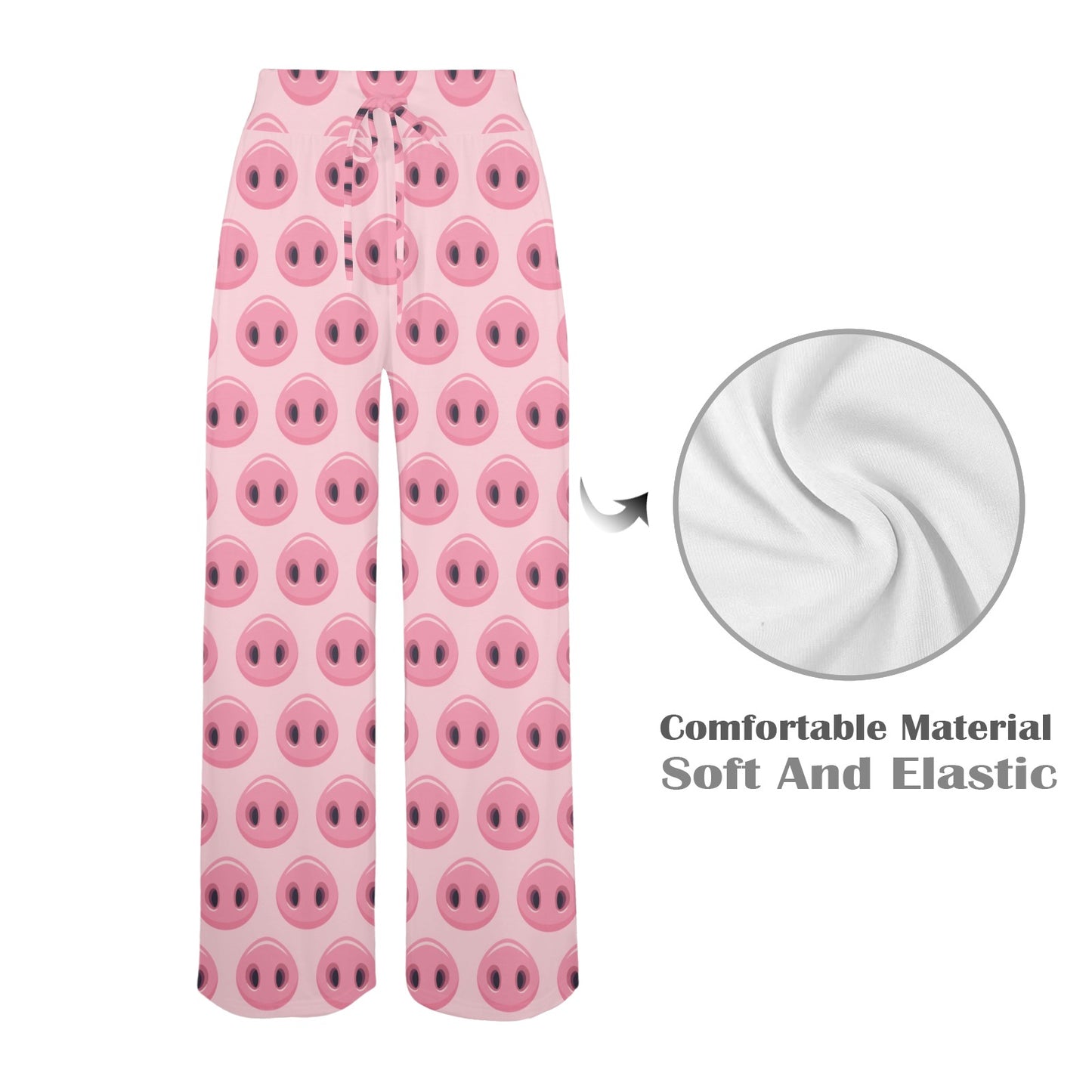 Pig Print Design LKS401 Women's Wide Leg Lounge Pants