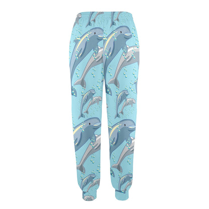 Dolphin Print Pattern Women's Casual Track Pants