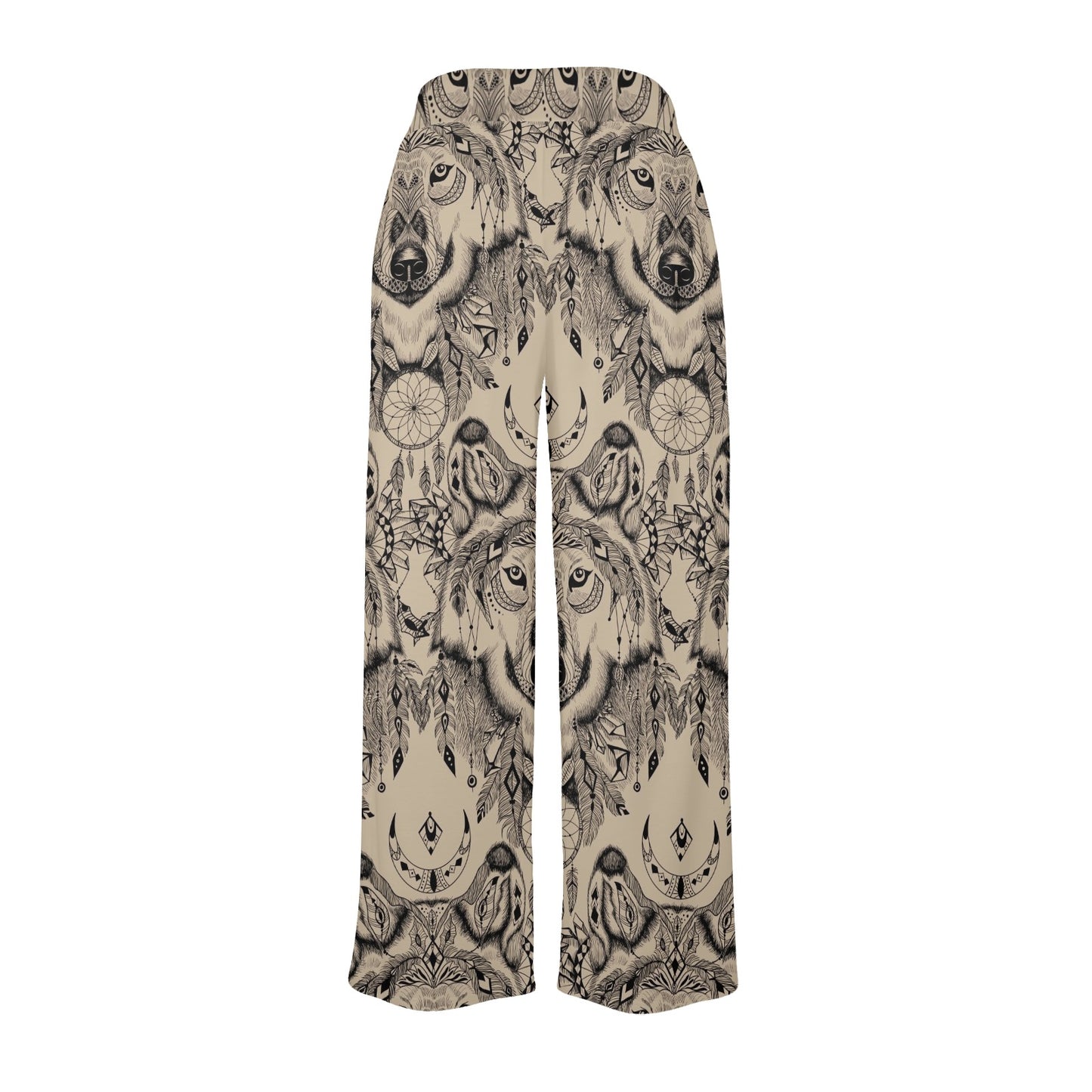 Indian Boho Wolf Women's Wide Leg Lounge Pants
