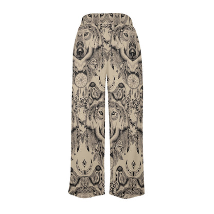 Indian Boho Wolf Women's Wide Leg Lounge Pants