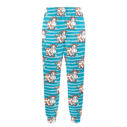 Cow Cute Print Pattern Men's Casual Track Pants