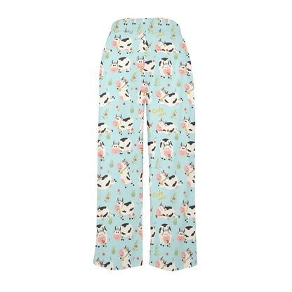Cattle Print Design LKS403 Women's Wide Leg Lounge Pants