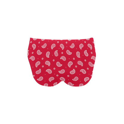 Bandana Red Paisley Print Design LKS305 Men's Swimming Briefs