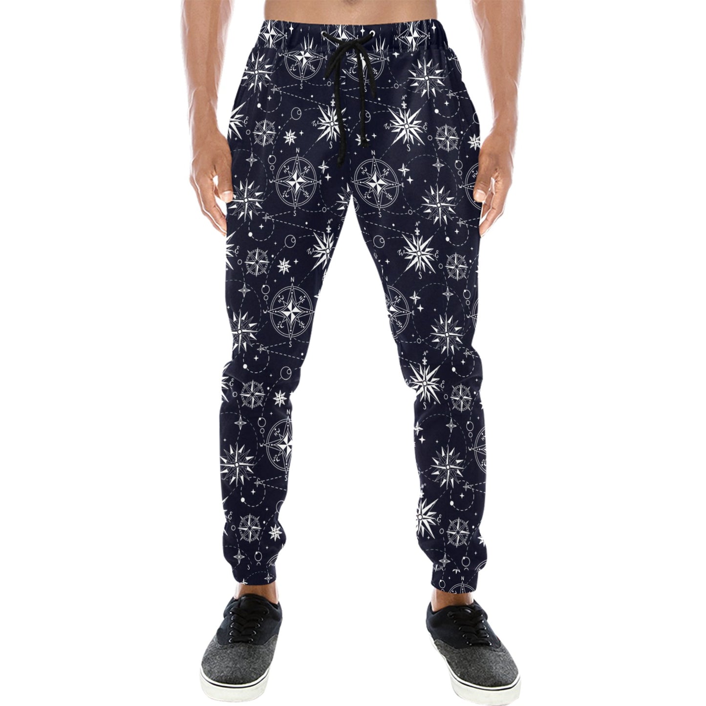 Nautical Sky Design Themed Print Men's Sweatpants