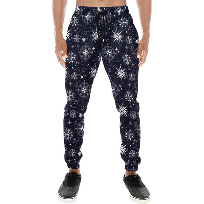 Nautical Sky Design Themed Print Men's Sweatpants