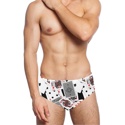 Poker Cards Pattern Print Design A04 Men's Swimming Briefs