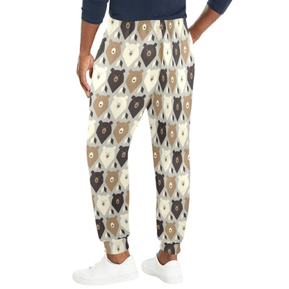 Bear Pattern Print Design 04 Men's Casual Track Pants