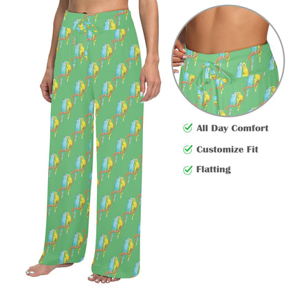 Budgerigar Pattern Print Design 01 Women's Wide Leg Lounge Pants