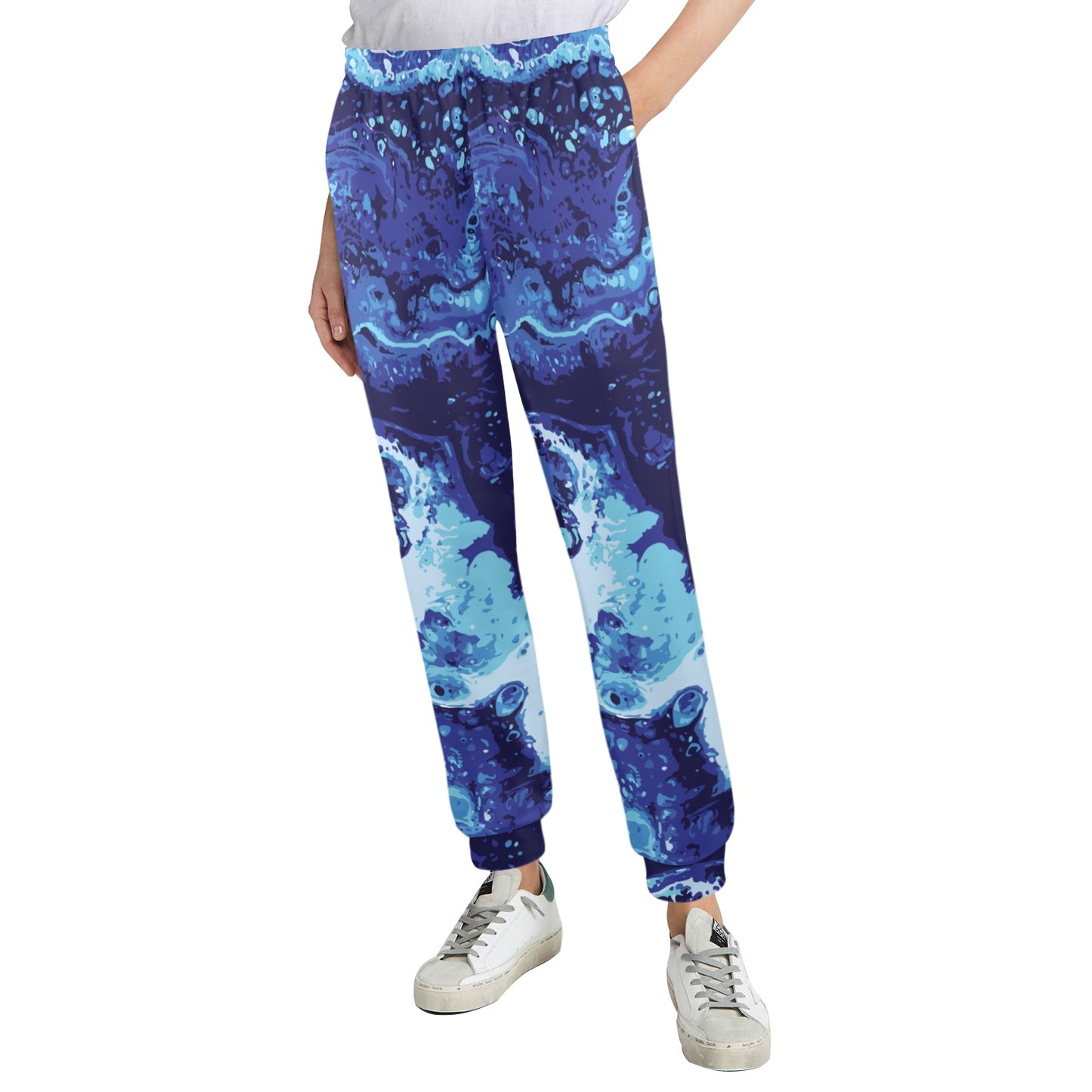 Ocean Liquid Pattern Print Design A03 Women's Casual Track Pants