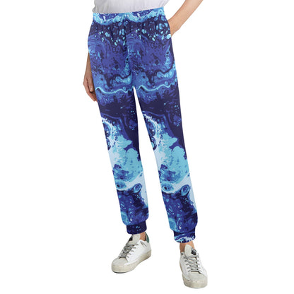 Ocean Liquid Pattern Print Design A03 Women's Casual Track Pants