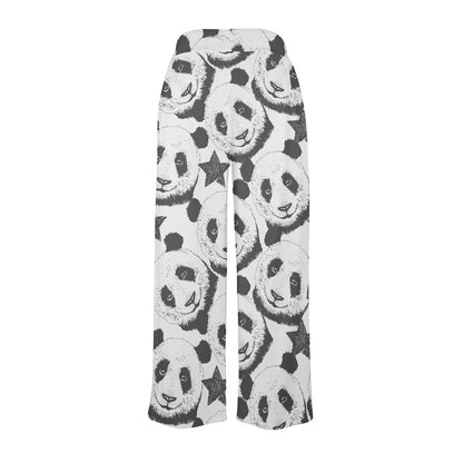 Panda Pattern Print Design A02 Women's Wide Leg Lounge Pants