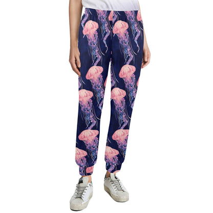 Jellyfish Pattern Print Design 03 Women's Casual Track Pants