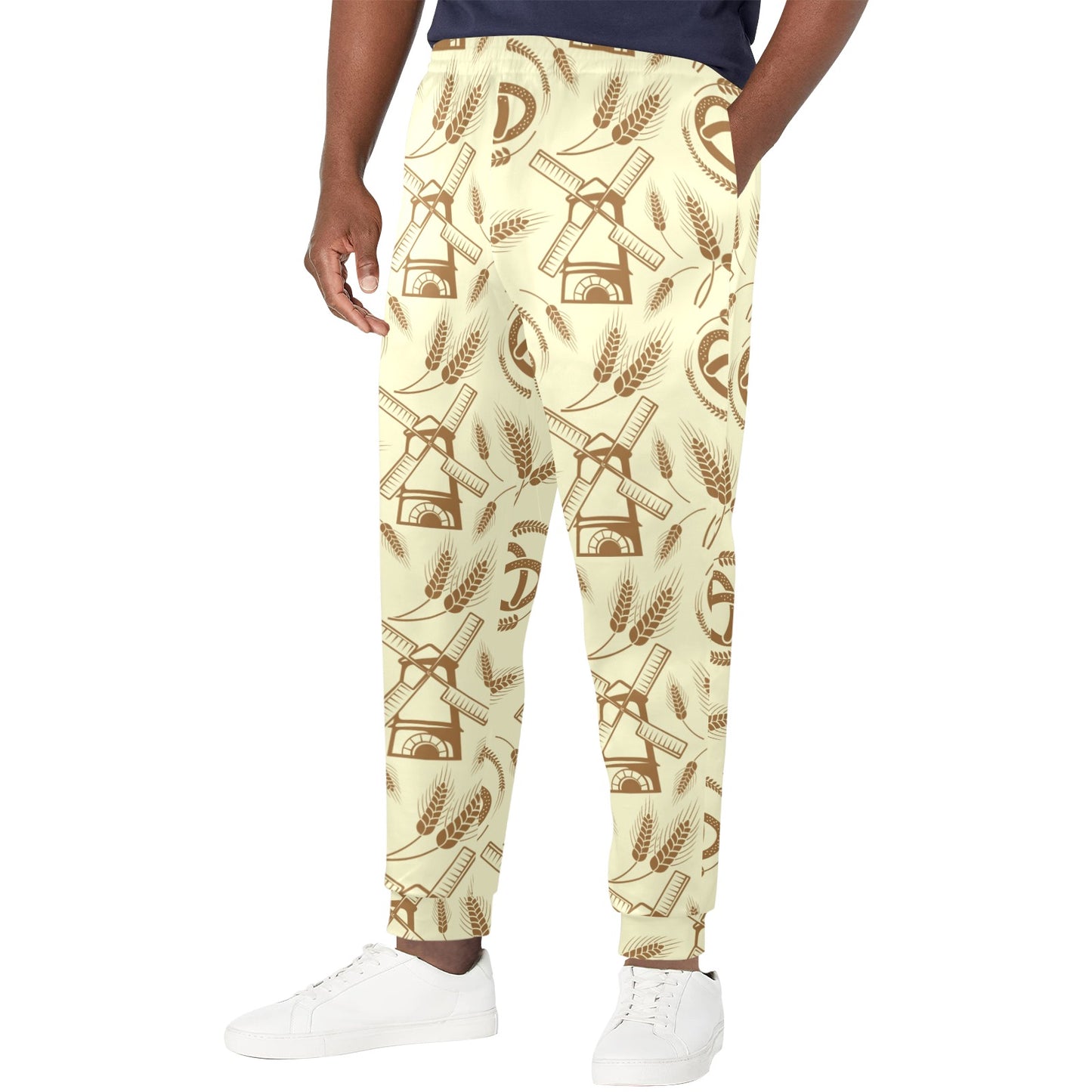 Agricultural Windmills Print Design 03 Men's Casual Track Pants
