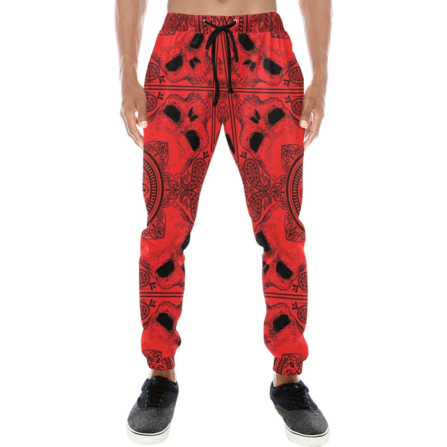 Bandana Red Print Design LKS304 Men's Sweatpants