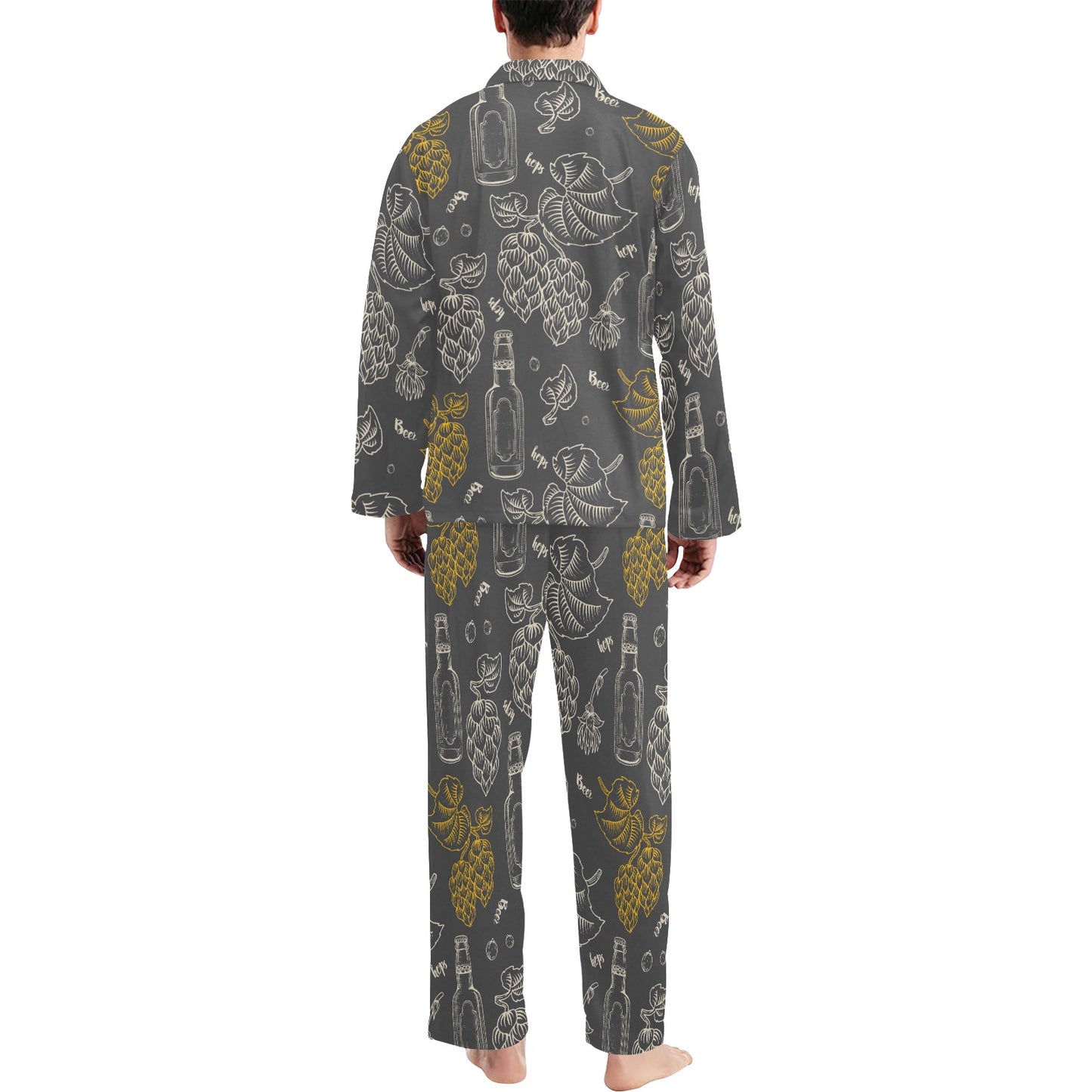 Hope Pattern Print Design 01 Men's Long Pajama Set
