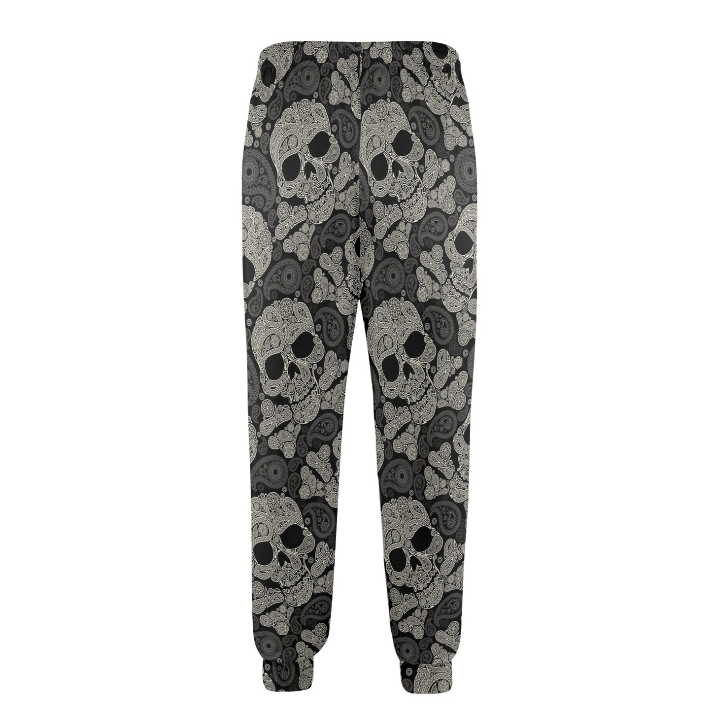 Paisley Skull Pattern Print Design A01 Men's Casual Track Pants