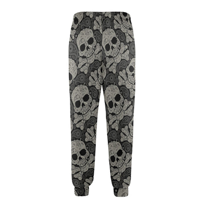 Paisley Skull Pattern Print Design A01 Men's Casual Track Pants