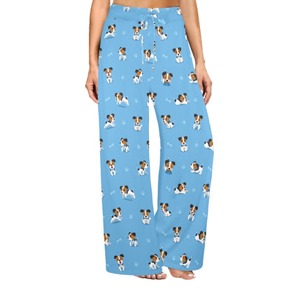 Russell Terriers Print Design LKS3010 Women's Wide Leg Lounge Pants