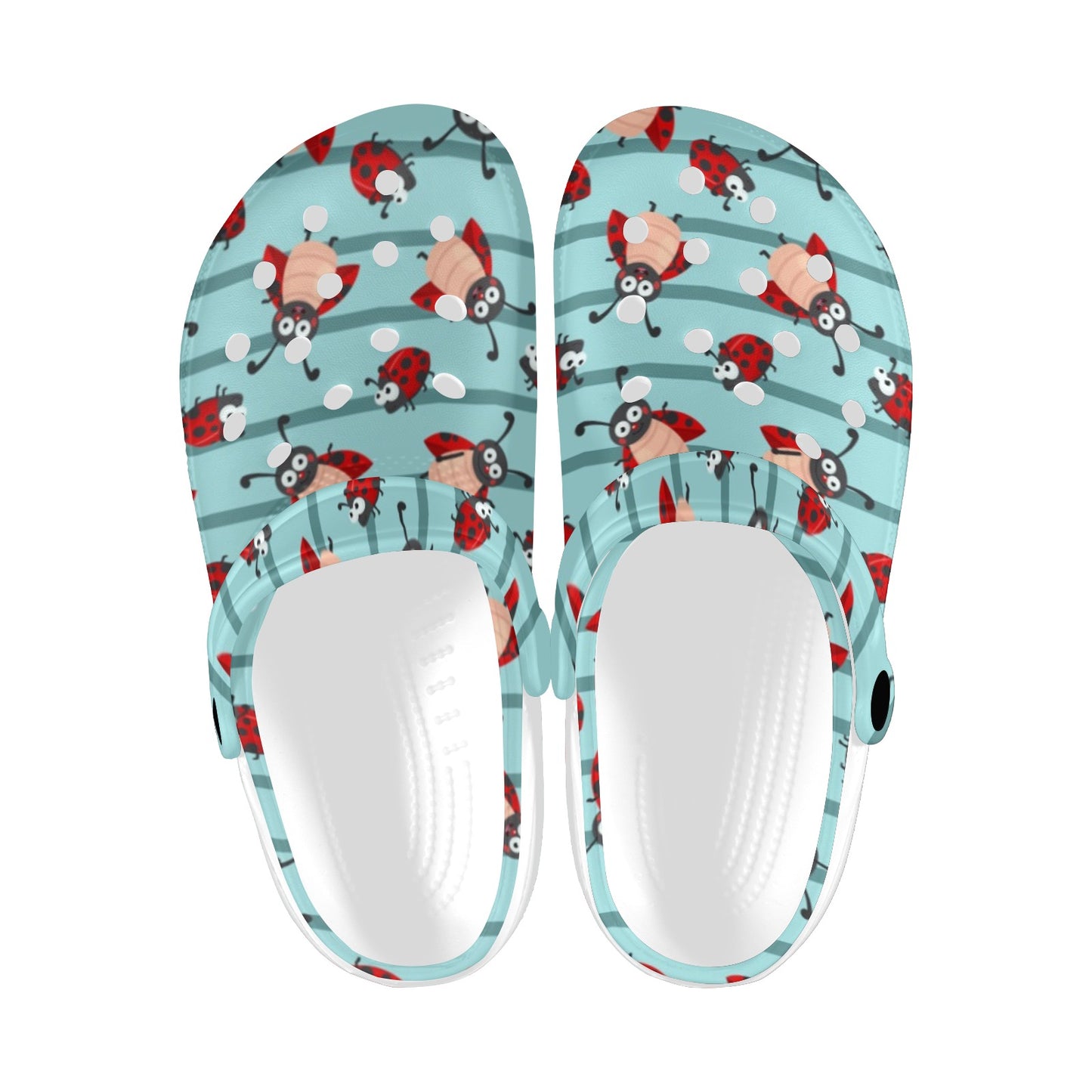 Ladybug Happy Print Pattern Unisex Clogs Shoes